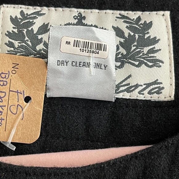 BB Dakota Ruched Neck Wool Shift Dress sz Medium w/ Pockets Sleeveless Black - Picture 6 of 6